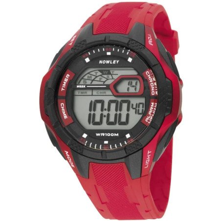 Reloj Nowley 8-6255-0-1 digital rojo y negro hombre