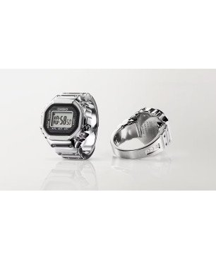 Anillo Reloj Casio CRW-001-1 Digital Estructura Metálica 50 Aniversario de los relojes Casio