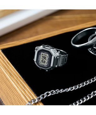 Anillo Reloj Casio CRW-001-1 Digital Estructura Metálica 50 Aniversario de los relojes Casio