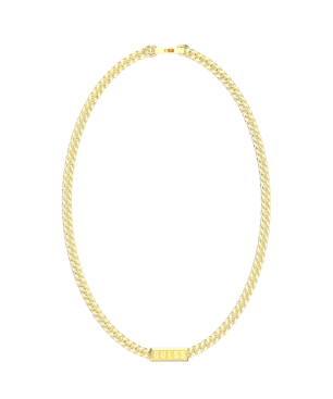 Collar GUESS Lion King JUMN05014JWYGT-U Hombre Acero Dorado con Placa Logo GUESS
