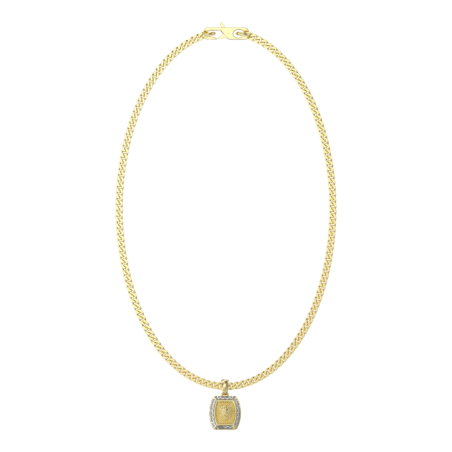 Collar GUESS Lion King JUMN05008JWYGT-U Hombre Acero Dorado con Cristales Baguette y Cabeza de León