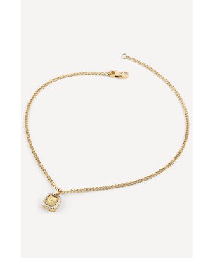 Collar GUESS Lion King JUMN05008JWYGT-U Hombre Acero Dorado con Cristales Baguette y Cabeza de León
