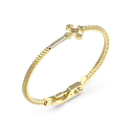 Pulsera GUESS Rebel Knight JUMB05078JWYGS Hombre Acero Dorado con Cristales y Daga