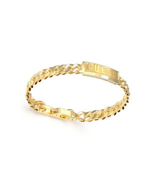 Pulsera GUESS Lion King JUMB05015JWYGS Hombre Acero Dorado con Placa Logo GUESS