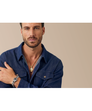Collar GUESS Panther JUMN06082JWYGT-U Hombre Acero Dorado con Cabeza de Pantera y Cristales